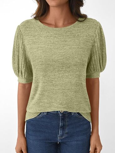 LILLUSORY Womens 2025 Summer Sweater Top Short Sleeve Blouses Dressy Casual Shirts Business Tops Cute Vacation Tunic in Saudi Arabia