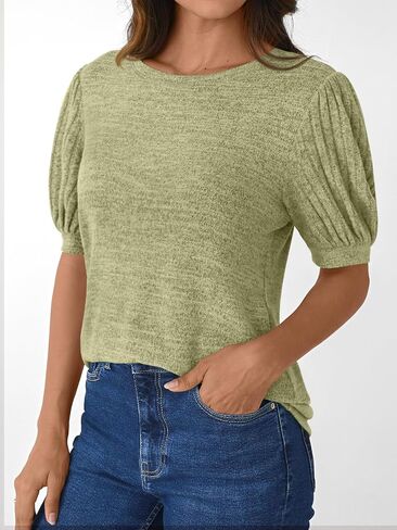LILLUSORY Womens 2025 Summer Sweater Top Short Sleeve Blouses Dressy Casual Shirts Business Tops Cute Vacation Tunic in Saudi Arabia