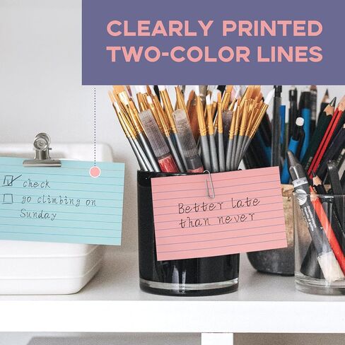 بطاقات فهرس مبطنة ملونة 3x5 Ruled-Goefun 300 ورقة بطاقات ملاحظات مبطنة 3 × 5 بطاقات فلاش ملونة للدراسة، وتدوين الملاحظات، وقائمة المهام in Saudi Arabia