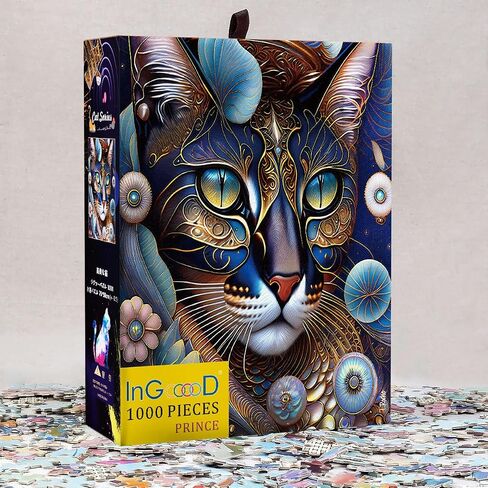 Ingooood Jigsaw Puzzle 1000 Pieces- Cat Series - Colorful cat-2 - Entertainment Toys for Adult Special Graduation or Birthday Gift Home Decor in Kuwait