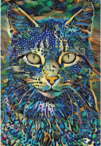 Ingooood Jigsaw Puzzle 1000 Pieces- Cat Series - Colorful cat-2 - Entertainment Toys for Adult Special Graduation or Birthday Gift Home Decor in Kuwait