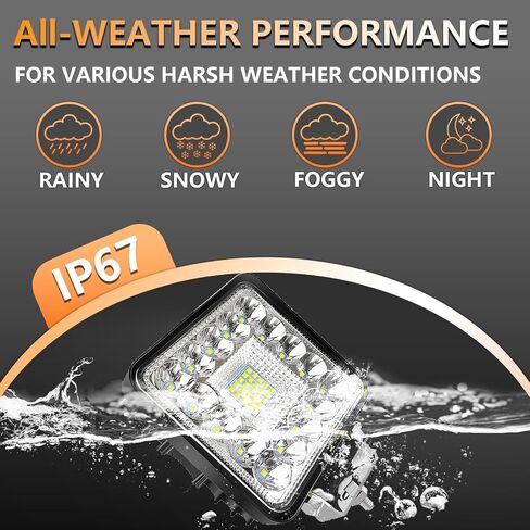 Boat Lights LED Waterproof, Marine LED Spotlights for Boats, 120W 4 Inch Combo Beam Yacht Dock Lights Truck Tractor ATV UTV Work Light Bar Pods, 2 Pack White Housing in Kuwait