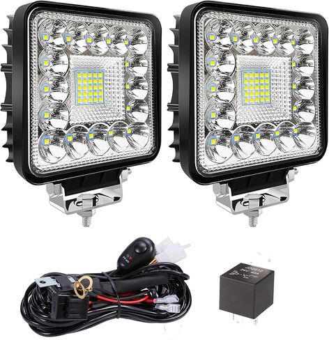 Boat Lights LED Waterproof, Marine LED Spotlights for Boats, 120W 4 Inch Combo Beam Yacht Dock Lights Truck Tractor ATV UTV Work Light Bar Pods, 2 Pack White Housing in Kuwait