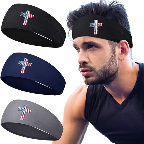 3 PCS Sport Headbands for Men Women Workout Cooling Sweat Bands Headbands Men Sweatbands Running in Saudi Arabia