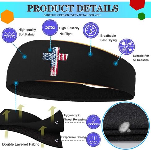 3 PCS Sport Headbands for Men Women Workout Cooling Sweat Bands Headbands Men Sweatbands Running in Saudi Arabia