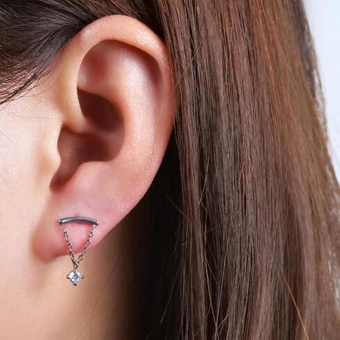 limerencia Hypoallergenic Titanium ASTM F136-18G 6mm 8mm 10mm Flat Back Internal Thread Stud Earring Piercing Jewelry for Tragus Helix Conch Cartilage Nose Lip(1pc) in Saudi Arabia