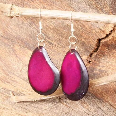 Colorful Chunky Bib Necklace and Earring Set made of Tagua, Fair Trade Fashion, Costume Jewelry for Women in Saudi Arabia
