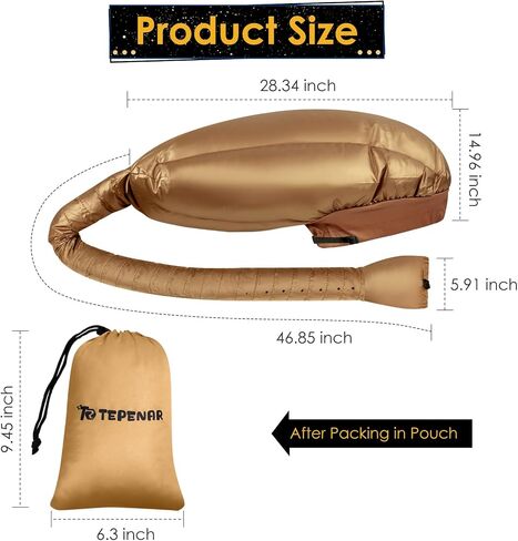 Bonnet Hood Hair Dryer Attachment: Upgraded Extra Large Adjustable Soft Dryer Caps - Easy to Use for Natural Curly Textured Hair Care Styling Fast Drying - Gold in Kuwait