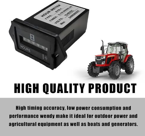 DC 10-80V Mechanical Hour Meter ، Snap in Automotive Presection Hour Meter Gauges ، Professional Praitture Powergan in Kuwait
