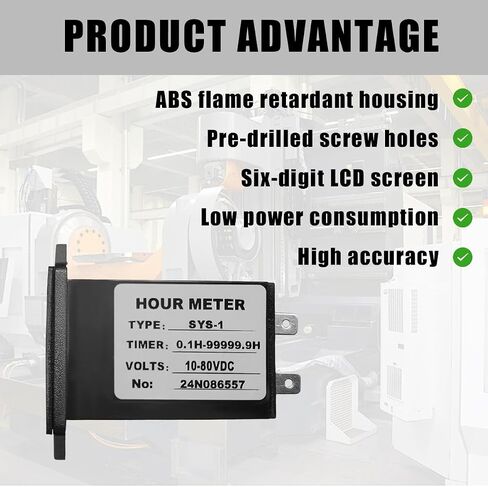 DC 10-80V Mechanical Hour Meter ، Snap in Automotive Presection Hour Meter Gauges ، Professional Praitture Powergan in Kuwait