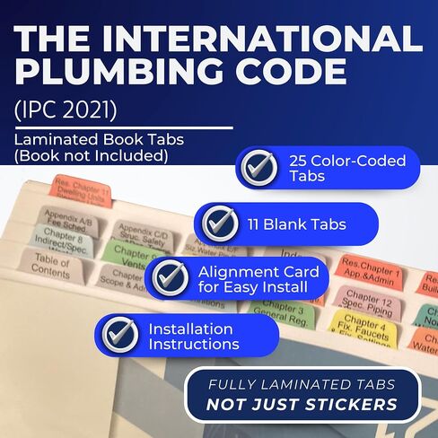Book Tabs for The International Building Code 2021. Laminated, Color-Coded, and Removable tabs for The IBC (Book not Included) in Kuwait