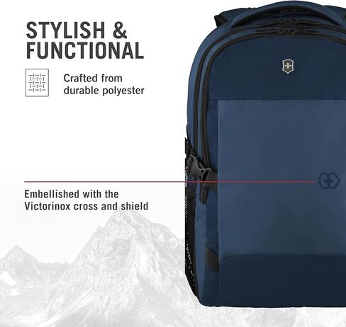 تشمل Victorinox VX Sport Evo Daypack - حقيبة ظهر حديثة لحمل ملحقات السفر - قنوات تدفق الهواء والأشرطة القابلة للتعديل - 32 لترًا ، أسود in Kuwait