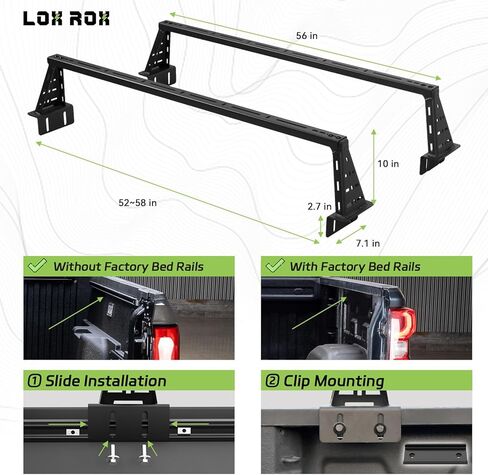 Overland Bed Bars for Tacoma, Ford Ranger, Maverick,Jeep Gladiator, Chevrolet Colorado, GMC Canyon,Frontier Pickup Trucks ，Multifunctional Expansion（No Drill Installation） in Saudi Arabia