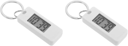 ساعة جيب Keychain ، مقطع مشاهدة سلسلة المفاتيح الرقمية على مشاهدة الساعة الصغيرة ساعة رقمية مع حلقة مفتاح (أبيض) in Kuwait