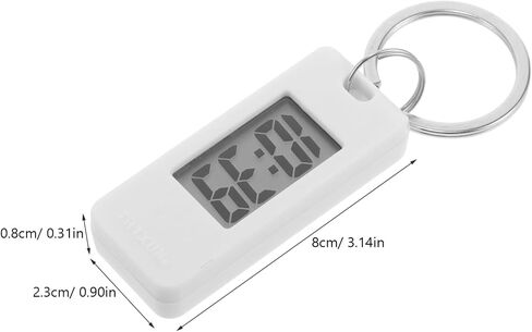 ساعة جيب Keychain ، مقطع مشاهدة سلسلة المفاتيح الرقمية على مشاهدة الساعة الصغيرة ساعة رقمية مع حلقة مفتاح (أبيض) in Kuwait