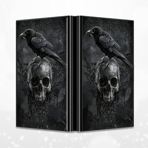 Slim Credit Card Holder, Crow Skull RFID Blocking Metal Wallet for Men & Women, Aluminum Minimalist Hard Case Pocket-Sized Business Cards Organizer (Fits Up to 10 Cards) in Kuwait