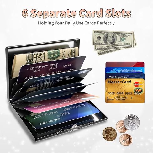 Slim Credit Card Holder, Crow Skull RFID Blocking Metal Wallet for Men & Women, Aluminum Minimalist Hard Case Pocket-Sized Business Cards Organizer (Fits Up to 10 Cards) in Kuwait
