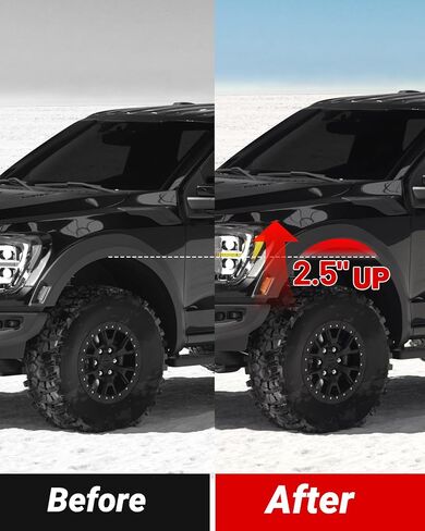 EVIL ENERGY 2.5" Front Leveling Lift Kit Compatible with 2005-2023 Ford F250 F350 Super Duty 4WD, 2.5 inch Front Suspension Strut Spacers with Shock Mount Extenders Black in Saudi Arabia
