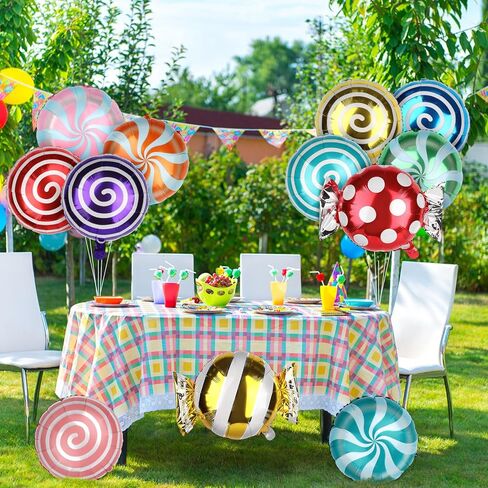 100 Pcs Happy Birthday Aluminum Foil Balloons for Birthday Party Decoration Supplies, 18 Inches Round Helium Floating Mylar Balloon (20 Patterns) in Kuwait