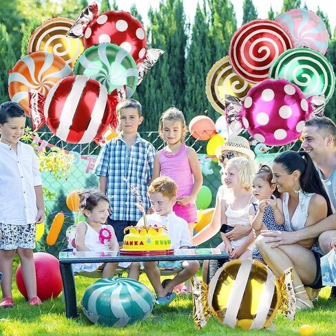 100 Pcs Happy Birthday Aluminum Foil Balloons for Birthday Party Decoration Supplies, 18 Inches Round Helium Floating Mylar Balloon (20 Patterns) in Kuwait