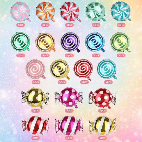 100 Pcs Happy Birthday Aluminum Foil Balloons for Birthday Party Decoration Supplies, 18 Inches Round Helium Floating Mylar Balloon (20 Patterns) in Kuwait