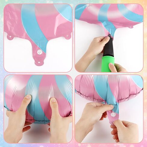 100 Pcs Happy Birthday Aluminum Foil Balloons for Birthday Party Decoration Supplies, 18 Inches Round Helium Floating Mylar Balloon (20 Patterns) in Kuwait