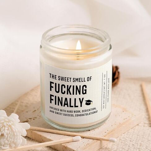 Shqiueos Funny Graduation Gifts for Her Him, Graduation Candle for Women Men Lavender Scented 7 Oz, 2025 Graduations Gifts for Masters Degree, College, High School, PhD Grad Gift for Nurse Law School in Saudi Arabia