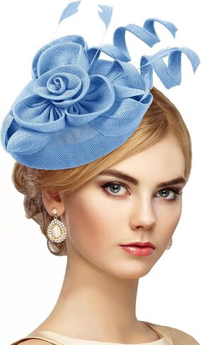 2025 Victoria Derby Fascinator - Kentucky Church Hats 1920s 50s Vintage Tea Party Hat with Hair Clip for Women in Saudi Arabia