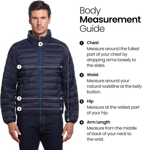 Weatherproof Men's Puffer Jacket, Lightweight Wind Resistant Alternative Down Jacket with Packable Travel Neck Pillow (S-3XL) in Saudi Arabia