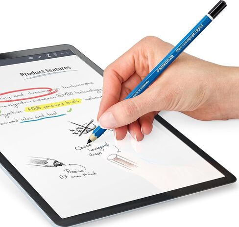 STAEDTLER Lumograph Digital Stylus Pen for Touchscreens: No Charging or Batteries, Real Pencil Feel & Grip, Works with Samsung Galaxy Tab, Kindle Scribe, Remarkable 2 & More, with 5 Replacement Nibs in Saudi Arabia