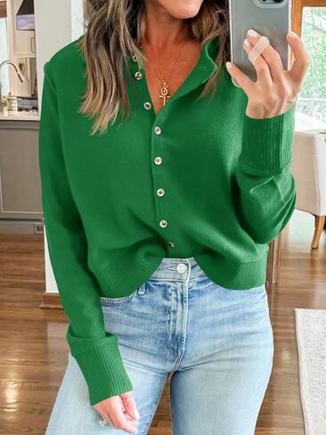 Saodimallsu Womens Button Down Cardigan Sensters خفيفة الوزن الطويل الأكمام in Kuwait