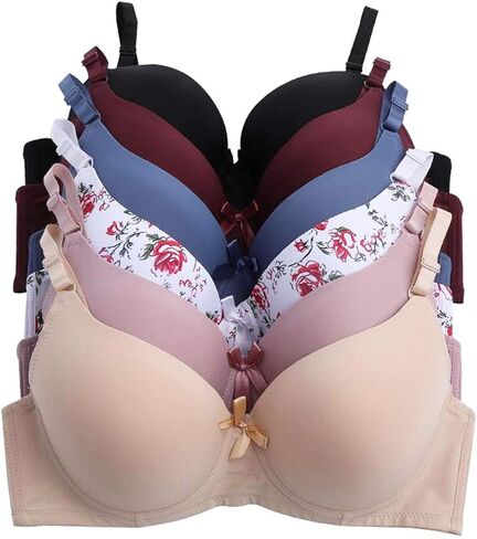 6 Pieces Full Cup/Demi Wired Gentle Pushup Push Up Bra A/B/C in Saudi Arabia