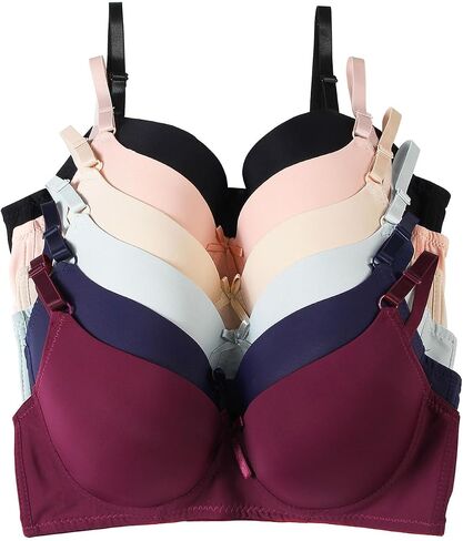 6 Pieces Full Cup/Demi Wired Gentle Pushup Push Up Bra A/B/C in Saudi Arabia