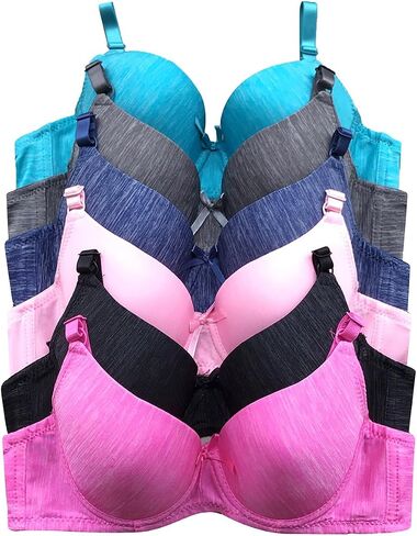 6 Pieces Full Cup/Demi Wired Gentle Pushup Push Up Bra A/B/C in Saudi Arabia