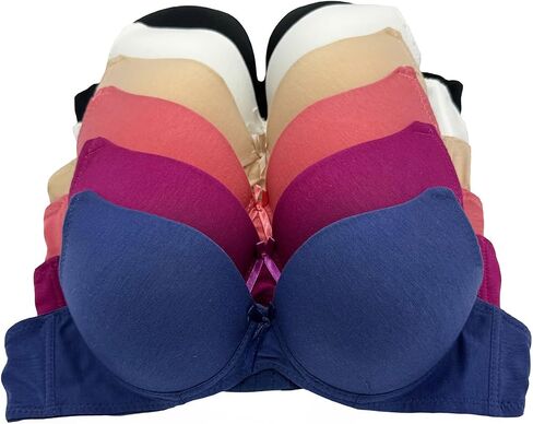 6 Pieces Full Cup/Demi Wired Gentle Pushup Push Up Bra A/B/C in Saudi Arabia