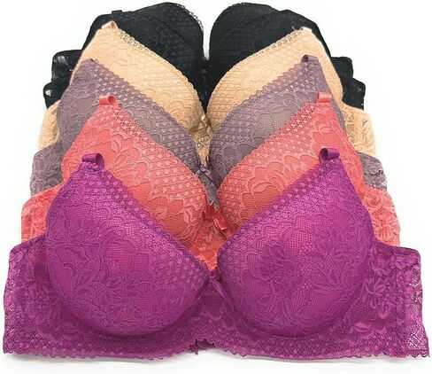 6 Pieces Full Cup/Demi Wired Gentle Pushup Push Up Bra A/B/C in Saudi Arabia