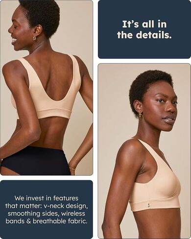Bliss Bralette - Ultra-Soft and Lightweight V-Neck Bralette - Wireless Bras for Women in Saudi Arabia