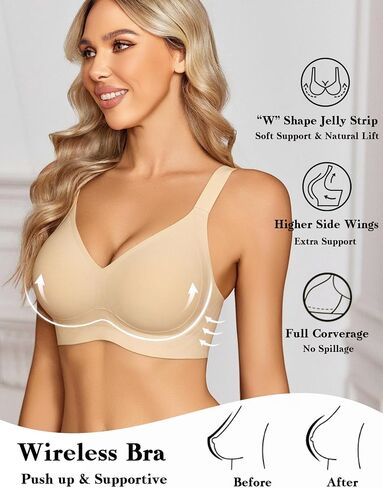 Avidlove Womens Seamless Bra No Underwire Push Up Bras Soft Wireless Bralette Full Coverage Everyday Bra in Saudi Arabia