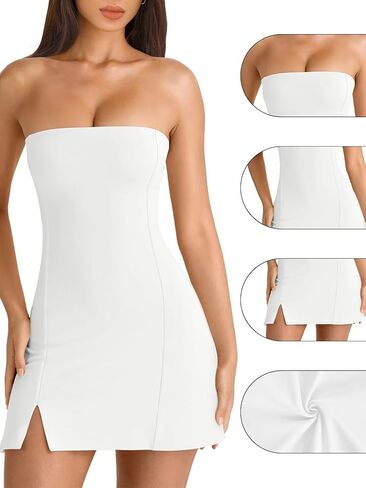 Hyz Women's Tube Sublesseless Y2K Prett Party A-Line Mini Dress in Kuwait