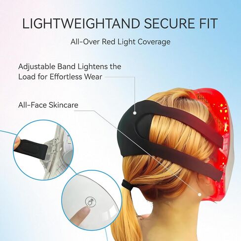 LED Face Mask Light Therapy – 7-in-1 Colors Facial Skin Care Mask for At-Home Use, Portable, Cordless & USB Rechargeable (White) in Kuwait