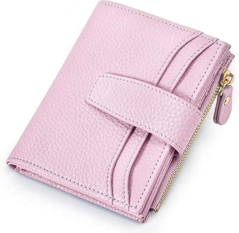 oscaurt Small Wallet Women RFID Blocking Bifold Compact Credit Card Holder Leather Wallets for Women with Zipper Coin Pocket and 2 ID Window (Pink) in Saudi Arabia
