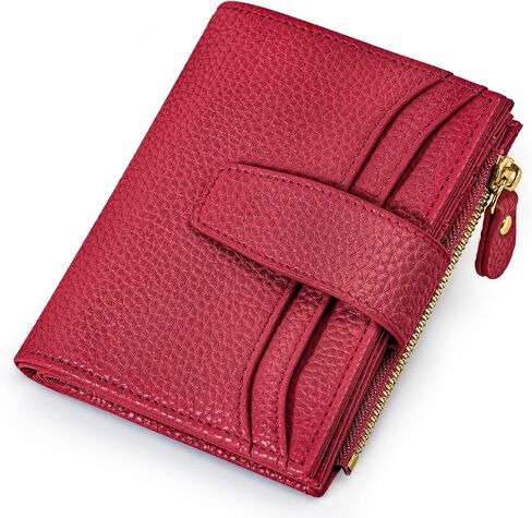 oscaurt Small Wallet Women RFID Blocking Bifold Compact Credit Card Holder Leather Wallets for Women with Zipper Coin Pocket and 2 ID Window (Pink) in Saudi Arabia