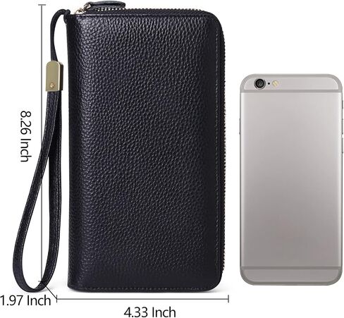 SENDEFN Leather Women Wallet RFID Blocking Zipper Around Phone Holder Clutch Wristlet Large Capacity in Saudi Arabia
