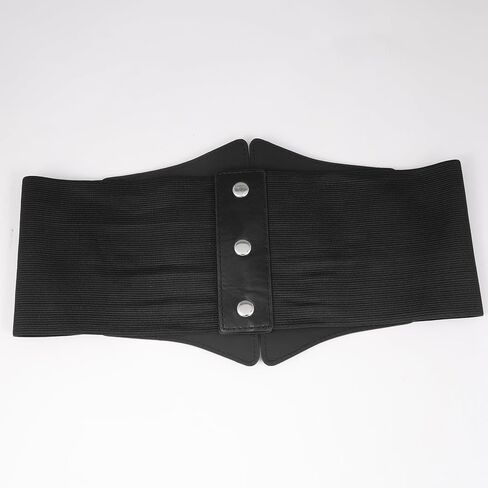 MILAKOO Womens Elastic Costume Waist Belt Vintage Waspie Black Corcest Retro Goth Wasit Cinch Belt in Saudi Arabia