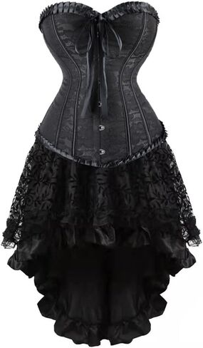GREBRAFAN Steampunk Corset Skirt Renaissance BONDED BOUSTIORS for Women in Kuwait