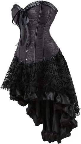 GREBRAFAN Steampunk Corset Skirt Renaissance BONDED BOUSTIORS for Women in Kuwait