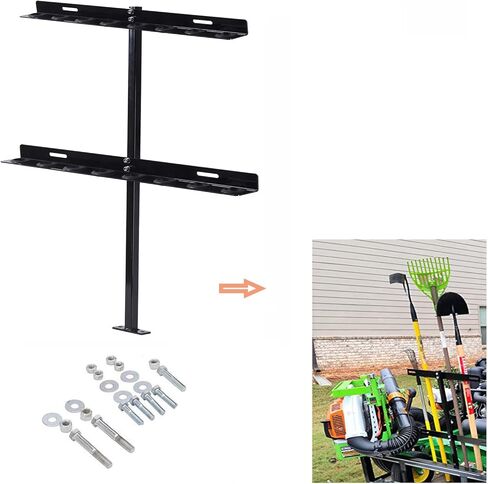 Hand Tool Rack for Truck Trailer, 6 Holes Hand Tool Rack for Open Style Trailers, Landscape Hand Tool with Rubber Grommets and Mounting Hardware, Black Powder Coated … in Saudi Arabia