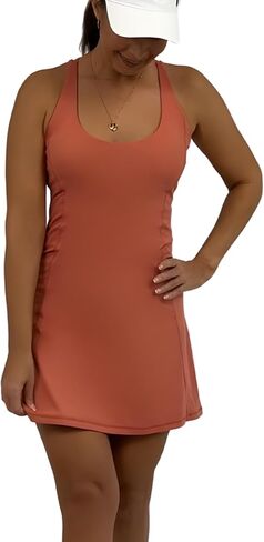 Womens Pickleball Dress with Built-in Sports Bra and Seperate Shorts with Pockets - Athletic Tennis Dress in Saudi Arabia