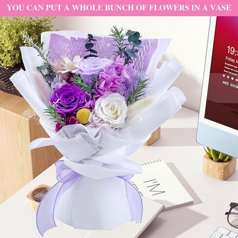 Preserved Flower Bouquet Blue Bouquet Flowers with Gift Box Eternal Roses for Women Mom Wife Girlfriend Grandma Gift for Valentine Anniversary Birthday Christmas for Delivery in Saudi Arabia