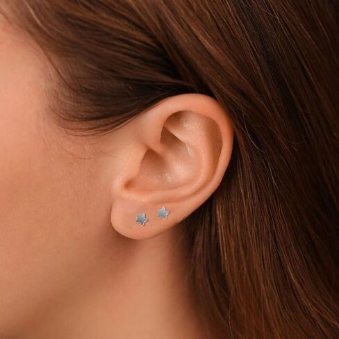 2Pcs 16G Star Lip Rings G23 Titanium Labret Monroe Medusa Piercing Jewelry Conch Helix Tragus Cartilage Stud Earrings 8mm 10mm Minimalist Body Jewelry in Saudi Arabia